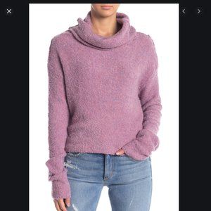Free People Purple Cozy Cropped Sweater